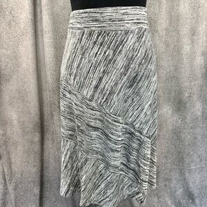 Zac & Rachel Marled Black and White Knit Midi Skirt
